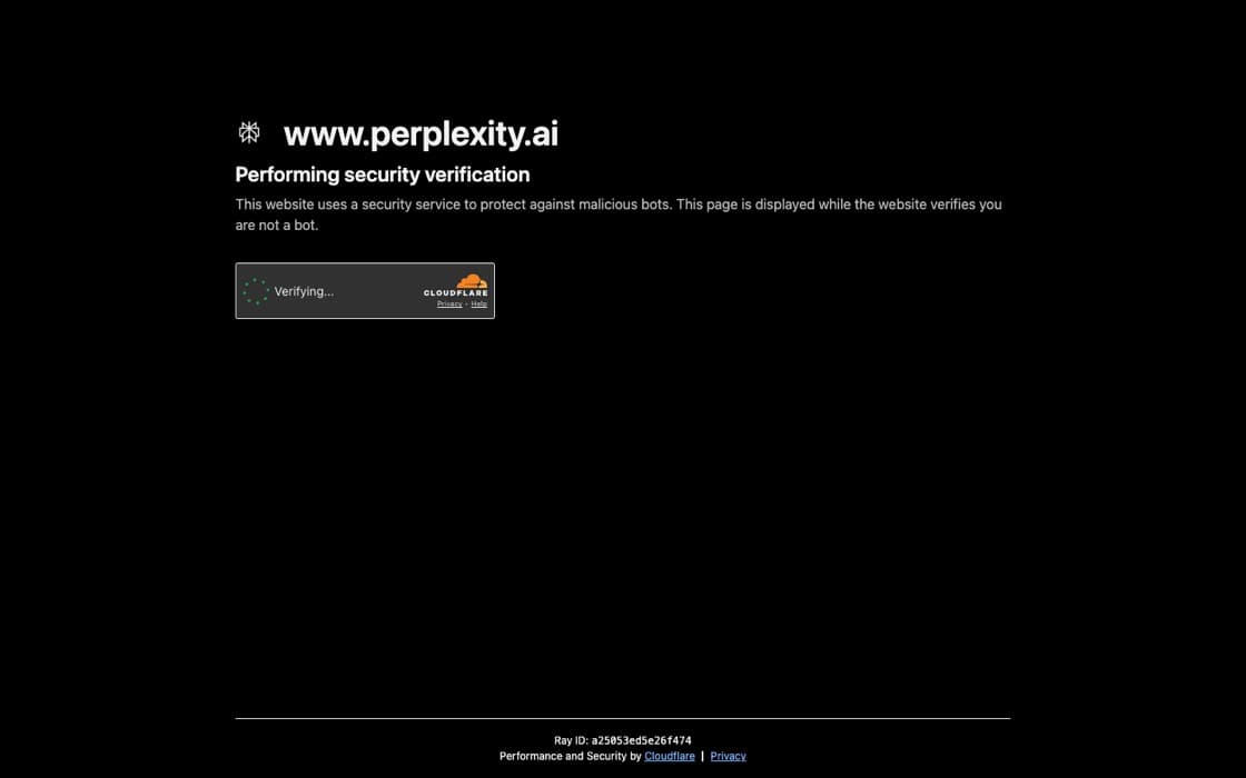 Schermata di Perplexity