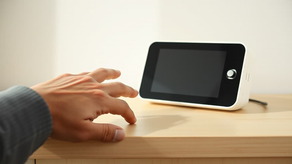 Smartphone con una conversazione aperta su una superficie scura